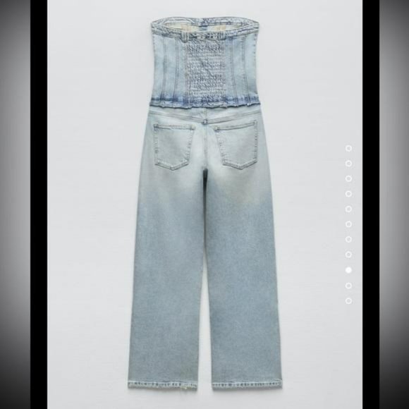 ZARA TRF STRAPLESS DENIM JUMPSUIT - Picture 3 of 3
